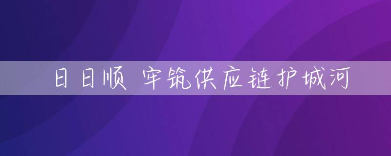 日日顺 牢筑供应链护城河